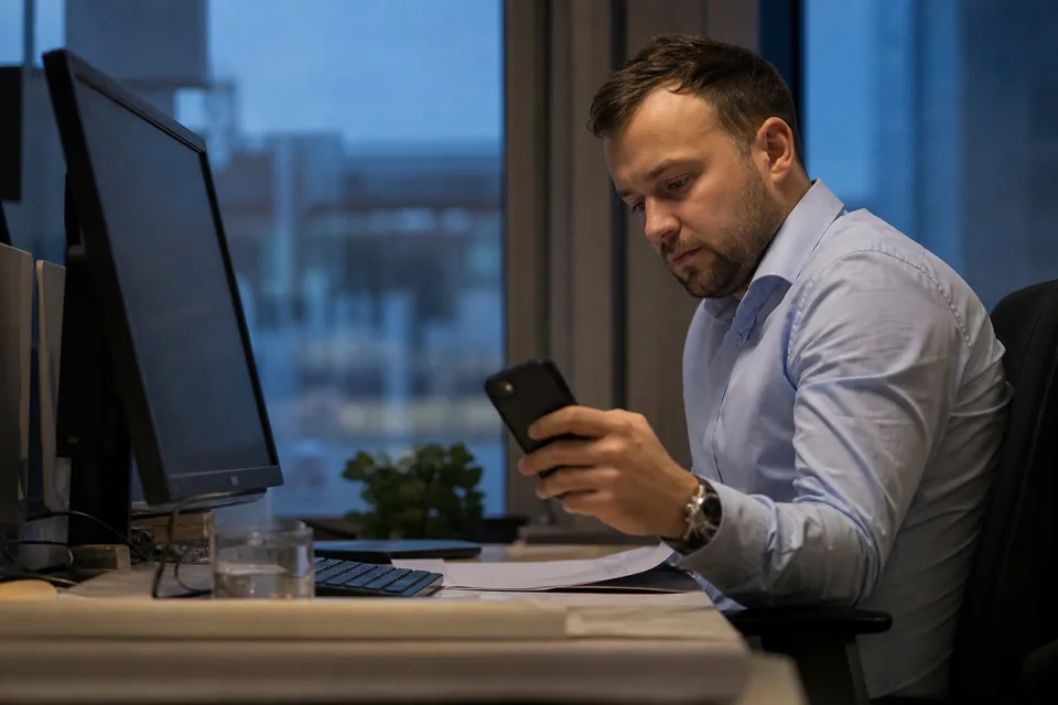 Specjalista compliance sprawdza powiadomienie o zmianie w rejestrze